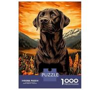 1000 Pieces Jigsaw Puzzles for Adults Chocolate Labrador in Mountain Landscape Jigsaws for Adults Brain Teaser Game Stress Reliever Birthday And Unique Gifts 70x50cm/1000pcs
