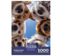 1000 Pieces Jigsaw Puzzles for Adults Circle of Curious Dogs Adult Puzzles Fun Games Difficult Challenge Parent-child Interaction 52x38cm/1000pcs