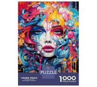 1000 Pieces Jigsaw Puzzles for Adults Colorful Abstract Woman Art Print-6 Jigsaw for Adults Relax Games Perfect Decoration Unique Gifts for Birthday And Christmas 70x50cm/1000pcs