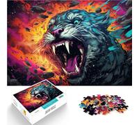 1000 Pieces Jigsaw Puzzles for Adults Colorful alien tiger Stress Relief 26x38cm Challenging Game and Family Play for teenager Age 14 Up