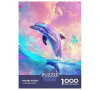 1000 Pieces Jigsaw Puzzles for Adults Colorful Dolphin Art Print Puzzle for Adults Toy Wall Decor Perfect Decoration Unique Gifts for Birthday And Christmas 52x38cm/1000pcs