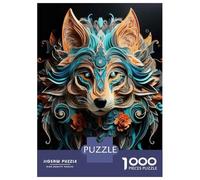 1000 Pieces Jigsaw Puzzles for Adults Colorful Fox Art Print Jigsaw for Adults Family Game Precision Cutting Unique Gifts for Birthday And Christmas 52x38cm/1000pcs