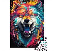 1000 Pieces Jigsaw Puzzles for Adults | Colorful Psychedelic Fantasy Wolf Jigsaw Puzzles for Adults 1000 Pieces Puzzle Gifts 1000pcs (75x50cm)