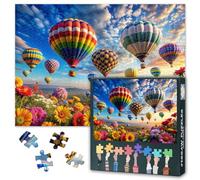 1000 Pieces Jigsaw Puzzles for Adults, Colorful Quilled Hot Air Balloons Puzzle for Adults, Blooming Flowers Jigsaw Puzzles 1000 Pieces, Sturdy Pieces Challenging Family Game 20X27 INCH