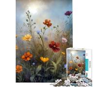1000 Pieces Jigsaw Puzzles for Adults Colorful Wildflower Meadow Painting Toy Intellectual Game Educational Games for The Whole Family Great Gifts And Toys (Size 38x26cm)