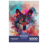 1000 Pieces Jigsaw Puzzles for Adults Colorful Wolf Wall Art Print Adult Jigsaw Puzzle Anti-Stress Toys Difficult Challenge for Is Ideal As A Gift 70x50cm/1000pcs