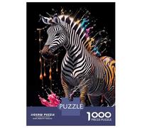 1000 Pieces Jigsaw Puzzles for Adults Colorful Zebra Art Print Puzzle for Adults Toy Wall Decor Perfect Decoration Unique Gifts for Birthday And Christmas 70x50cm/1000pcs