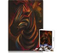 1000 Pieces Jigsaw Puzzles for Adults Colorful Zebra Portrait Cozy And Calming Leisure Fun Seamless Fit High Precision Toy Size 50x75cm