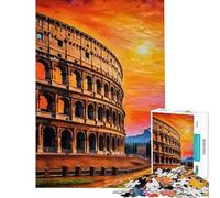 1000 Pieces Jigsaw Puzzles for Adults Colosseum Sunset Help The Brain Exercise Stress Reliever Family Game for Age 14+ Game (50X75cm)
