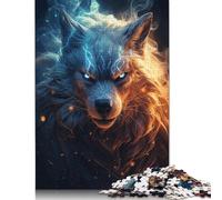 1000 Pieces Jigsaw Puzzles for Adults Cosmic Celestial Wolf Square Jigsaw Puzzles, for Adults And Teenager, Wooden Puzzles Home Art Decor 1000pcs (75x50cm)