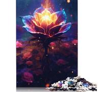 1000 Pieces Jigsaw Puzzles for Adults Cosmic Galaxy Rose Flower Square Wooden Puzzles Unique Piece Puzzle Educational Fun Games Toys 1000pcs (75x50cm)