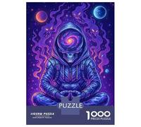 1000 Pieces Jigsaw Puzzles for Adults Cosmic Skeleton Meditating in Space Puzzles for Adults Family Games Precision Cutting Unique Gifts for Birthday And Christmas 38x26cm/1000pcs