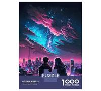 1000 Pieces Jigsaw Puzzles for Adults Couple Silhouettes Night Cityscape Adult Jigsaw Brain Teaser Game Birthday Present Birthday And Unique Gifts 70x50cm/1000pcs