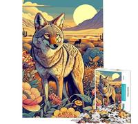 1000 Pieces Jigsaw Puzzles for Adults Coyote in Desert Puzzles for Adults DIY Toys Difficult Challenge Difficult And Challenge (size 50x75cm)