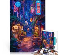 1000 Pieces Jigsaw Puzzles for Adults Cozy Anime Street Handgeschwindigkeitswettbewerb Eltern-Kind-Interaktion38x26cm