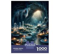 1000 Pieces Jigsaw Puzzles for Adults Crystal Cave Fantasy Landscape Puzzles for Adults Anti-Stress Toys Staycation Kill Time Birthday And Unique Gifts 52x38cm/1000pcs
