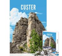 1000 Pieces Jigsaw Puzzles for Adults Custer State Park Enjoy Peaceful Family Home Time Heartfelt Idea (50x75cm)