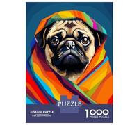 1000 Pieces Jigsaw Puzzles for Adults Cute Blanket Pug Pixel Art Jigsaw Puzzle Family Game Wall Art Unique Gifts for Birthday And Christmas 38x26cm/1000pcs