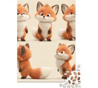 1000 Pieces Jigsaw Puzzles for Adults Cute Fox Plush Toys-2 Puzzles for Adults Anti-Stress Toys Staycation Kill Time Birthday And Unique Gifts 38x26cm/1000pcs