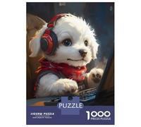 1000 Pieces Jigsaw Puzzles for Adults Cute Gaming Puppy Dog Adult Jigsaw Puzzle Toy Wall Decor Analysis And Logic for Is Ideal As A Gift 70x50cm/1000pcs