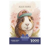 1000 Pieces Jigsaw Puzzles for Adults Cute Guinea Pig Wearing A Hat Jigsaws for Adults Brain Teaser Game Stress Reliever Birthday And Unique Gifts 52x38cm/1000pcs