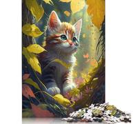 1000 Pieces Jigsaw Puzzles for Adults Cute Kitten The Garden Square Jigsaw Puzzles, for Adults And Teenager, Paper Puzzles Home Art Decor 38x26cm/1000pcs