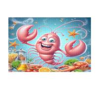 1000 Pieces Jigsaw Puzzles for Adults Cute Lobster Puzzle Teenagers Puzzles Game Stress Reliever Difficult Challenge Puzzle for Adults (75×50cm)