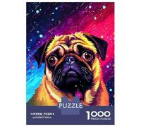 1000 Pieces Jigsaw Puzzles for Adults Cute Pug Pixel Art Jigsaw for Adults Relax Games Perfect Decoration Unique Gifts for Birthday And Christmas 38x26cm/1000pcs