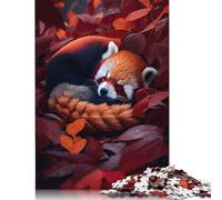 1000 Pieces Jigsaw Puzzles for Adults Cute Sleeping Red Panda Square Jigsaw Puzzles, for Adults And Teenager, Wooden Puzzles Home Art Decor 1000pcs (75x50cm)