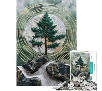 1000 Pieces Jigsaw Puzzles for Adults D Green Tree And Marble Moon Adult Puzzles Relax Games Difficult Hard Birthday And Unique Gifts (Size 50x75cm)