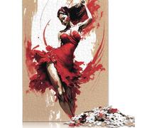 1000 Pieces Jigsaw Puzzles for Adults Dancing Girl I Square Jigsaw Puzzles for Adults And Teenager, Wooden Puzzles Home Art Decor 1000pcs (75x50cm)