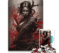 1000 Pieces Jigsaw Puzzles for Adults Dangerous Samurai Geisha Toys Educational Games Precision Cutting Great Gift 50x75cm(1000pcs)