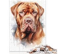 1000 Pieces Jigsaw Puzzles for Adults Dogue De Bordeaux Square Wooden Puzzles Unique Piece Puzzle Educational Fun Games Toys 1000pcs (75x50cm)