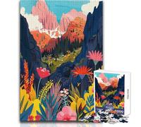 1000 Pieces Jigsaw Puzzles for Adults Dolomites Mountain Valley Flowers Italy Toy Intellectual Game Birthday Present Gift For Birthdays Size 38x26cm