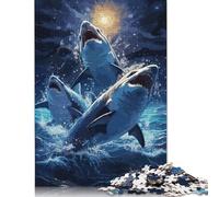 1000 Pieces Jigsaw Puzzles for Adults Dolphin Space Animal Jigsaw Wooden Creative Puzzles Impossible Puzzle Brain Challenge Puzzle for Teenagers 1000pcs (75x50cm)