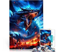 1000 Pieces Jigsaw Puzzles for Adults Dragon Attack on City Denkspiel denn eignet sich ideal als Geschenk für die ganze Familie38x26cm