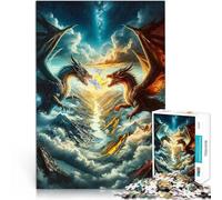 1000 Pieces Jigsaw Puzzles for Adults Dragon King Battle Made of cardboard for age 14+ Vacation at home: killing time Challenging Game Gifts。size：38x52cm/14.96x20.47inch