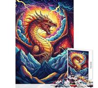 1000 Pieces Jigsaw Puzzles for Adults Dragon on Mountain with Lightning Hands-on Game Enhance Memory Anti-Stress Toys Artists Collection, Fine Art (50X75cm)