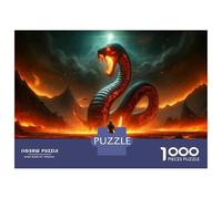 1000 Pieces Jigsaw Puzzles for Adults Dragon Vs. Snake Epic Fantasy Battle Puzzle for Adults Toy Wall Decor Perfect Decoration Unique Gifts for Birthday And Christmas 52x38cm/1000pcs