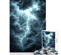 1000 Pieces Jigsaw Puzzles for Adults Dramatic Lightning Storm Over Dark Clouds Puzzle For Teenagers Family Activities Challenging To Complete Christmas Birthday Gifts (38x26cm)