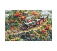 1000 Pieces Jigsaw Puzzles for Adults Dream Train Puzzle Teenagers Game Stress Reliever Difficult Challenge （75×50cm）