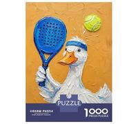 1000 Pieces Jigsaw Puzzles for Adults Duck Tennis Player Oil Painting Jigsaw for Adults Brain Teaser Game Presents for Women Birthday And Unique Gifts 70x50cm/1000pcs