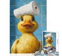 1000 Pieces Jigsaw Puzzles for Adults Duck with Toilet Paper Hat- Educational Game For Family Fun Toy Wall Decor Difficult And Challenge (50x75cm)