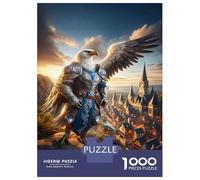1000 Pieces Jigsaw Puzzles for Adults Eagle Knight Armor Statue Jigsaws for Adults Anti-Stress Toys Hand Speed Race Parent-child Interaction 38x26cm/1000pcs