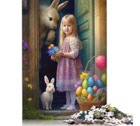 1000 Pieces Jigsaw Puzzles for Adults Easter Cute Bunny Square Jigsaw Puzzles, for Adults And Teenager, Wooden Puzzles Home Art Decor 1000pcs (75x50cm)