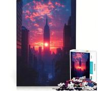 1000 Pieces Jigsaw Puzzles for Adults Empire State Building at Sunset, Educational Toy, Train Your Brain And Hands, Christmas Birthday Gifts 38x26cm