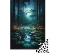 1000 Pieces Jigsaw Puzzles for Adults Enchanted Forest Night Scene Jigsaws for Adults DIY Toys Presents for Women Difficult And Challenge 38x26cm/1000pcs