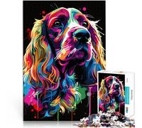 1000 Pieces Jigsaw Puzzles for Adults English Cocker Spaniel Dog Art Challenging Game Toys Home Art Decor for teenager Age 14 Years Up 26x38cm
