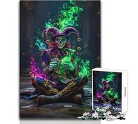 1000 Pieces Jigsaw Puzzles for Adults Ethereal Joker with Playing Cards Cozy And Calming Leisure Fun Seamless Fit High Precision Toy Size 50x75cm
