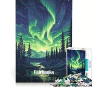 1000 Pieces Jigsaw Puzzles for Adults Fairbanks Alaska Aurora Borealis, Educational Toy, Train Your Brain And Hands, Christmas Birthday Gifts 38x52cm